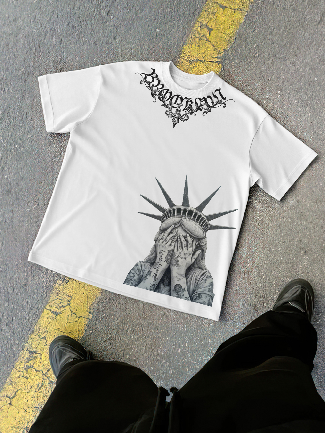Streetwear Brand Top - Camiseta Oversize de Algodón para Hombre,