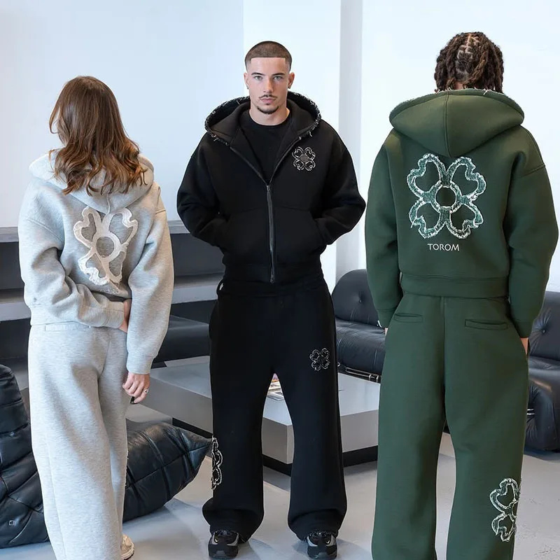 Streetwear Zipper - Conjunto de Sudadera con Capucha y