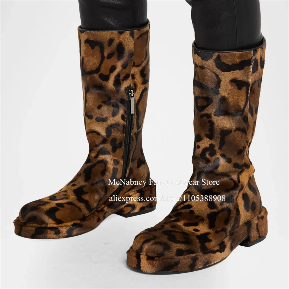 Streetwear Zipper - Botas de media pantorrilla para hombre