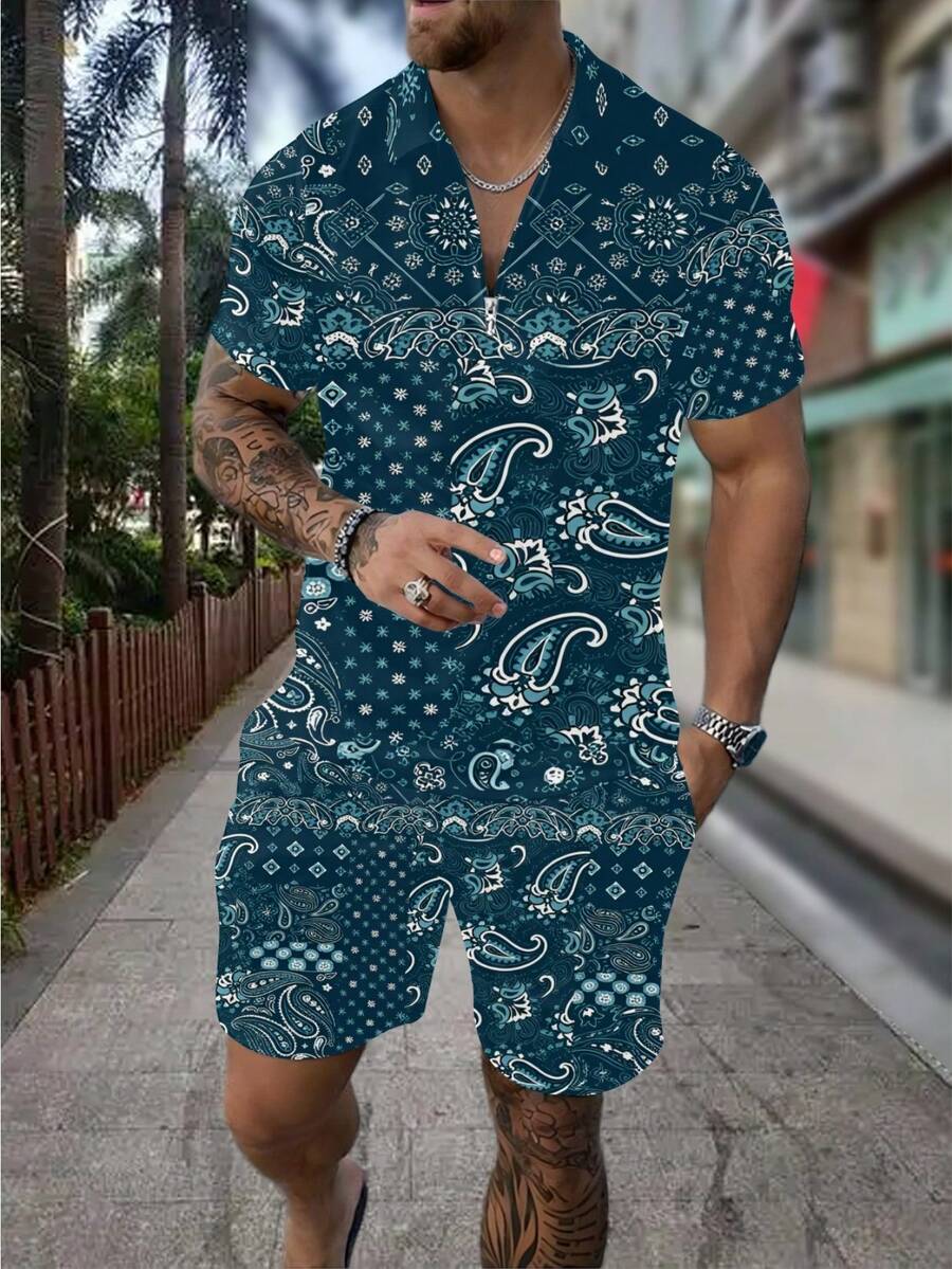 Streetwear Zipper - Conjunto de Camisa Polo con Cierre