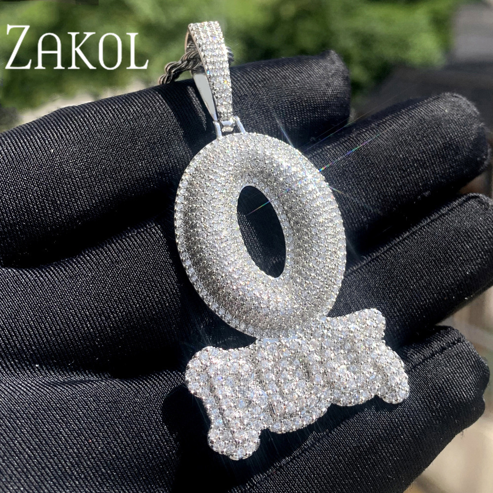 Streetwear Brand Accessories - ZAKOL, collar con colgante de circonita