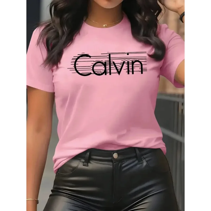 Streetwear Brand Top - Calvin-Camiseta de algodón de manga corta
