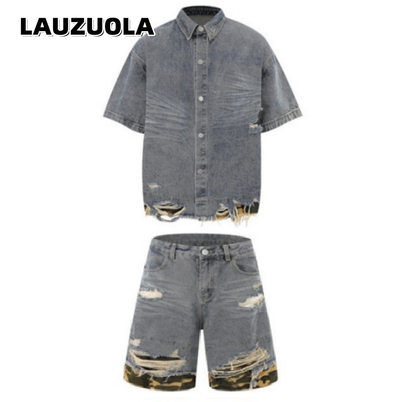 Streetwear Zipper - Conjunto de 2 piezas de camisa