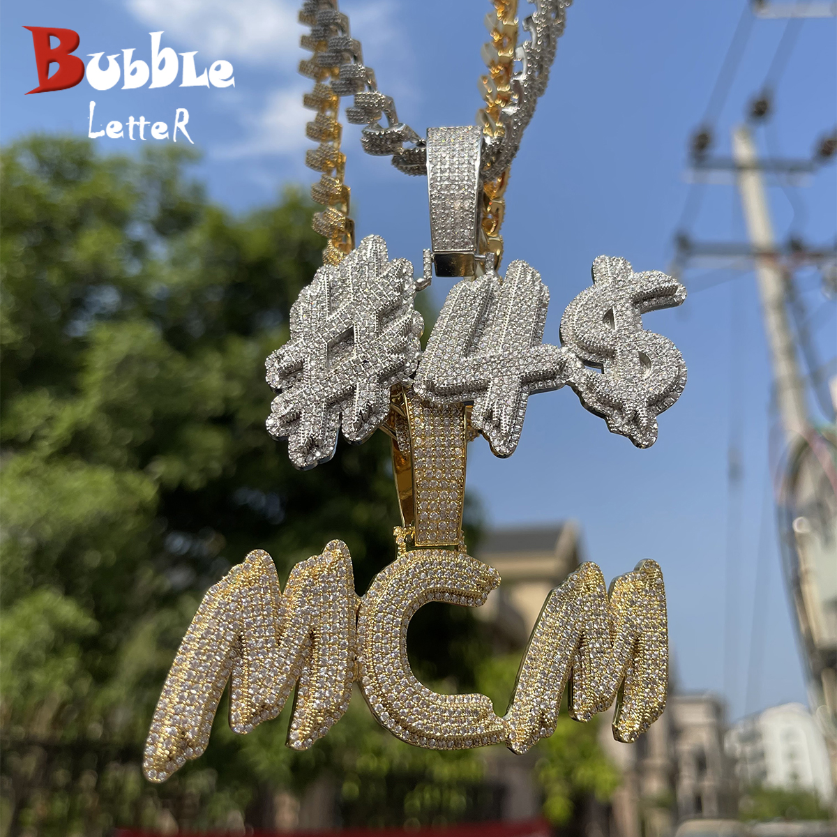 Streetwear Brand Accessories - Collar personalizado con letras de burbujas