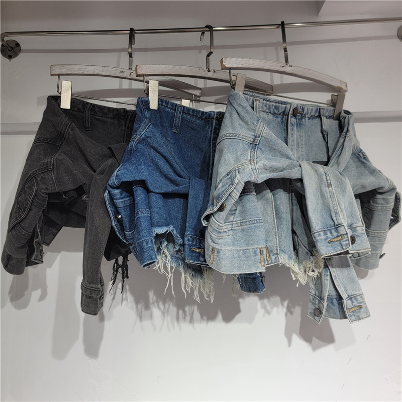Streetwear Brand Shorts - Shorts de mezclilla para mujer, jeans