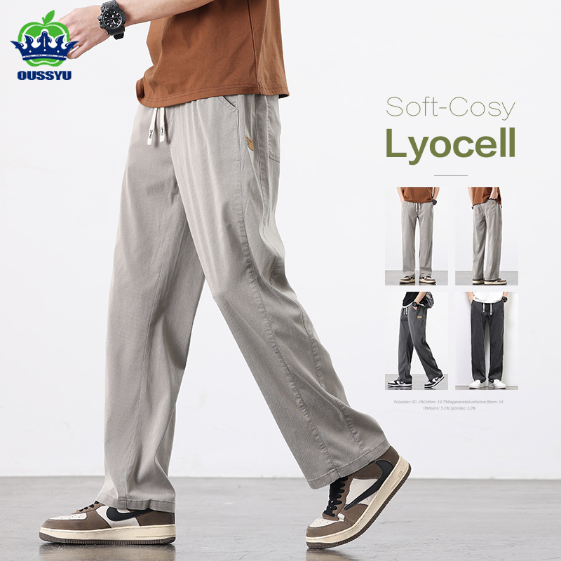 Streetwear Brand Korea - OUSSYU-pantalones de tela Lyocell para hombre,