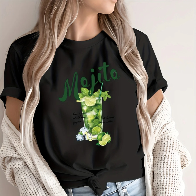 Streetwear Brand Drops - Mojito-Camiseta con gráfico de bebidas y