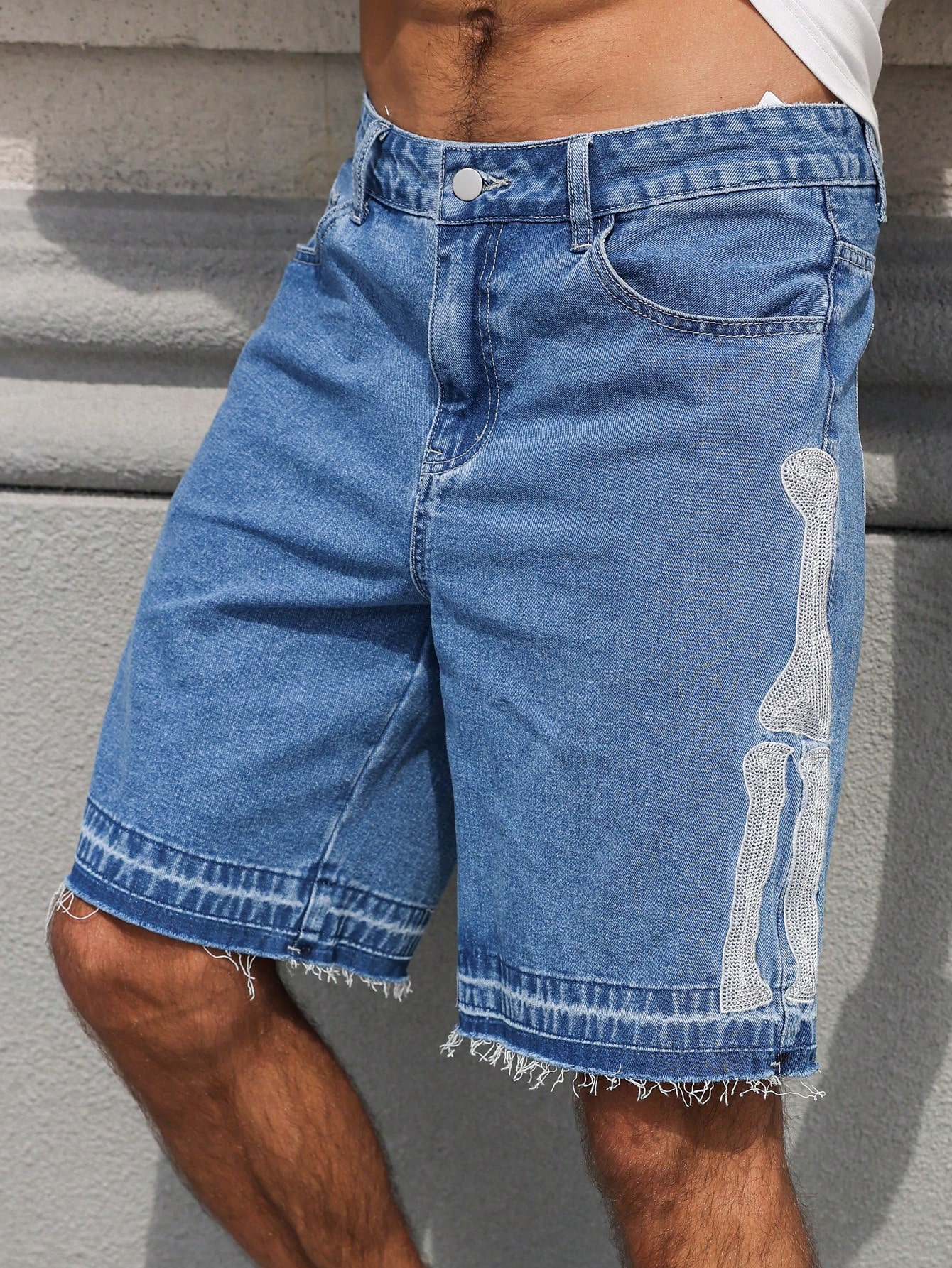 Streetwear Brand Shorts - Shorts de Mezclilla con Bordado de