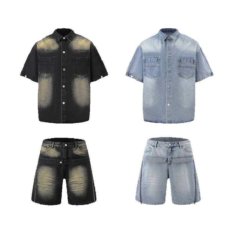 Streetwear Brand Shorts - Conjunto de Camisa de Manga Corta
