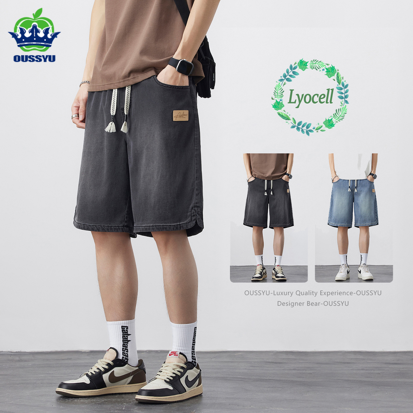 Streetwear Brand Jorts - Pantalones cortos de mezclilla para hombre,