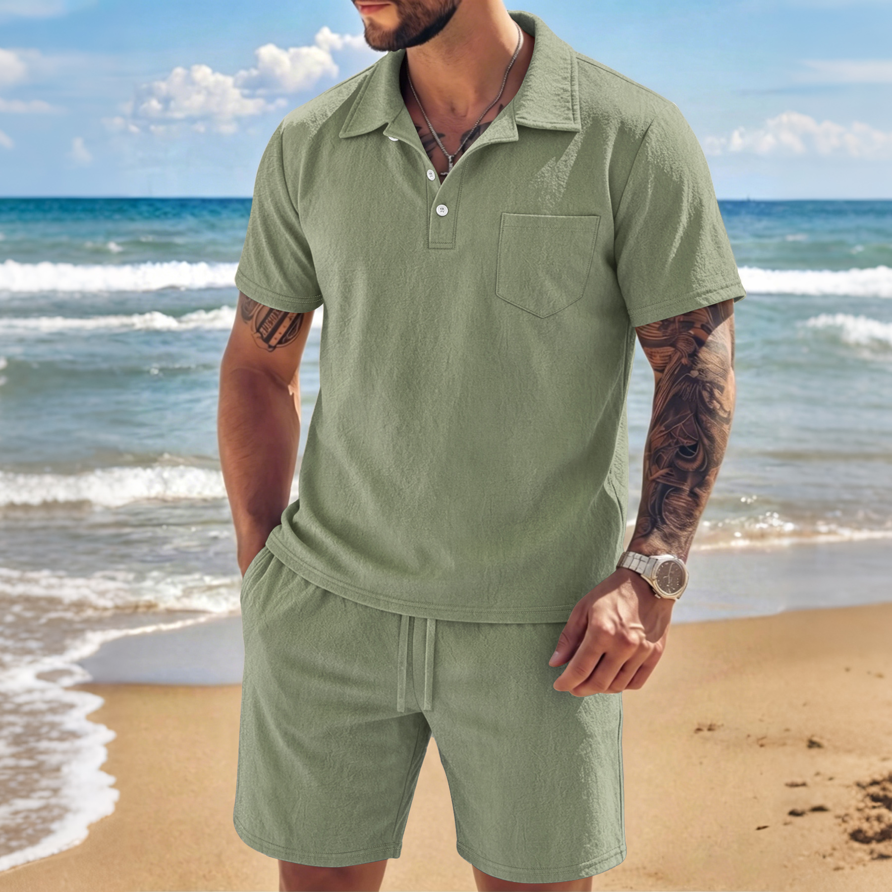 Conjunto de 2 Piezas de Polo d - Streetwear Brand Shorts reseña y precio