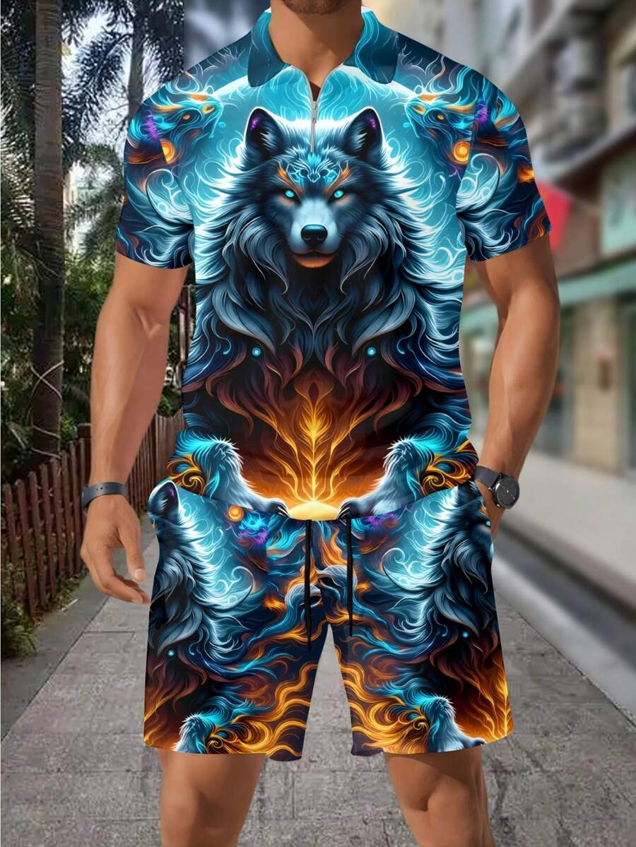 Conjunto de Camiseta Polo con  - Streetwear Zipper reseña y precio