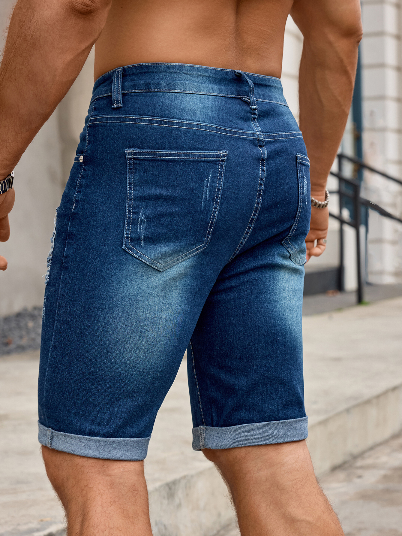 Pantalones vaqueros de mezclil - Streetwear Brand Shorts reseña y precio