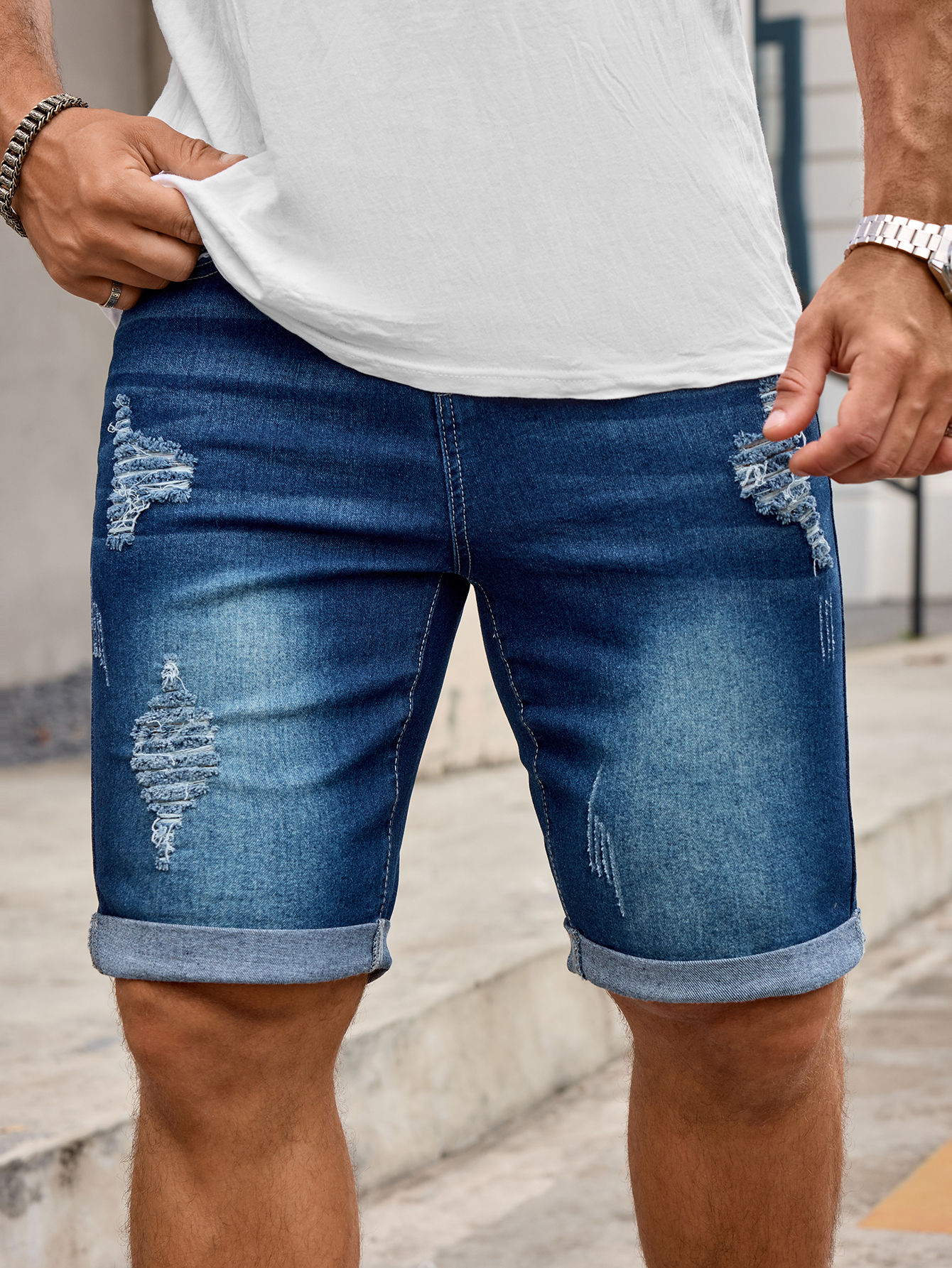 Pantalones vaqueros de mezclil - Streetwear Brand Shorts reseña y precio