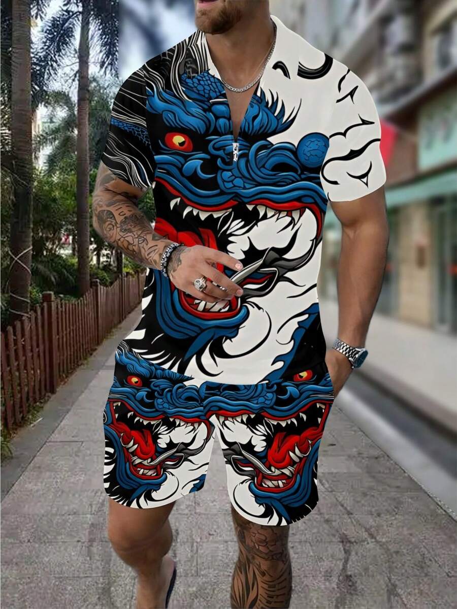Conjunto de Camiseta Polo con  - Streetwear Zipper reseña y precio