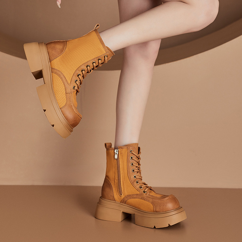 Botines de Mujer de Cuero Genu - Streetwear Zipper reseña y precio