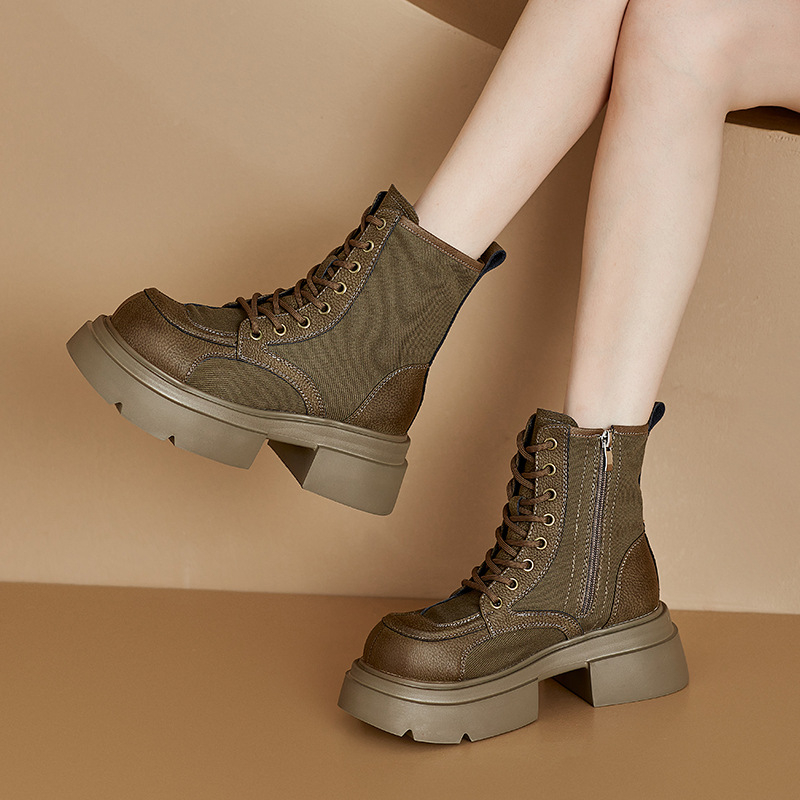 Botines de Mujer de Cuero Genu - Streetwear Zipper reseña y precio