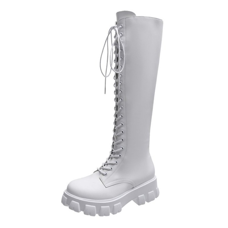 Botas altas de mujer con cordo - Streetwear Zipper reseña y precio