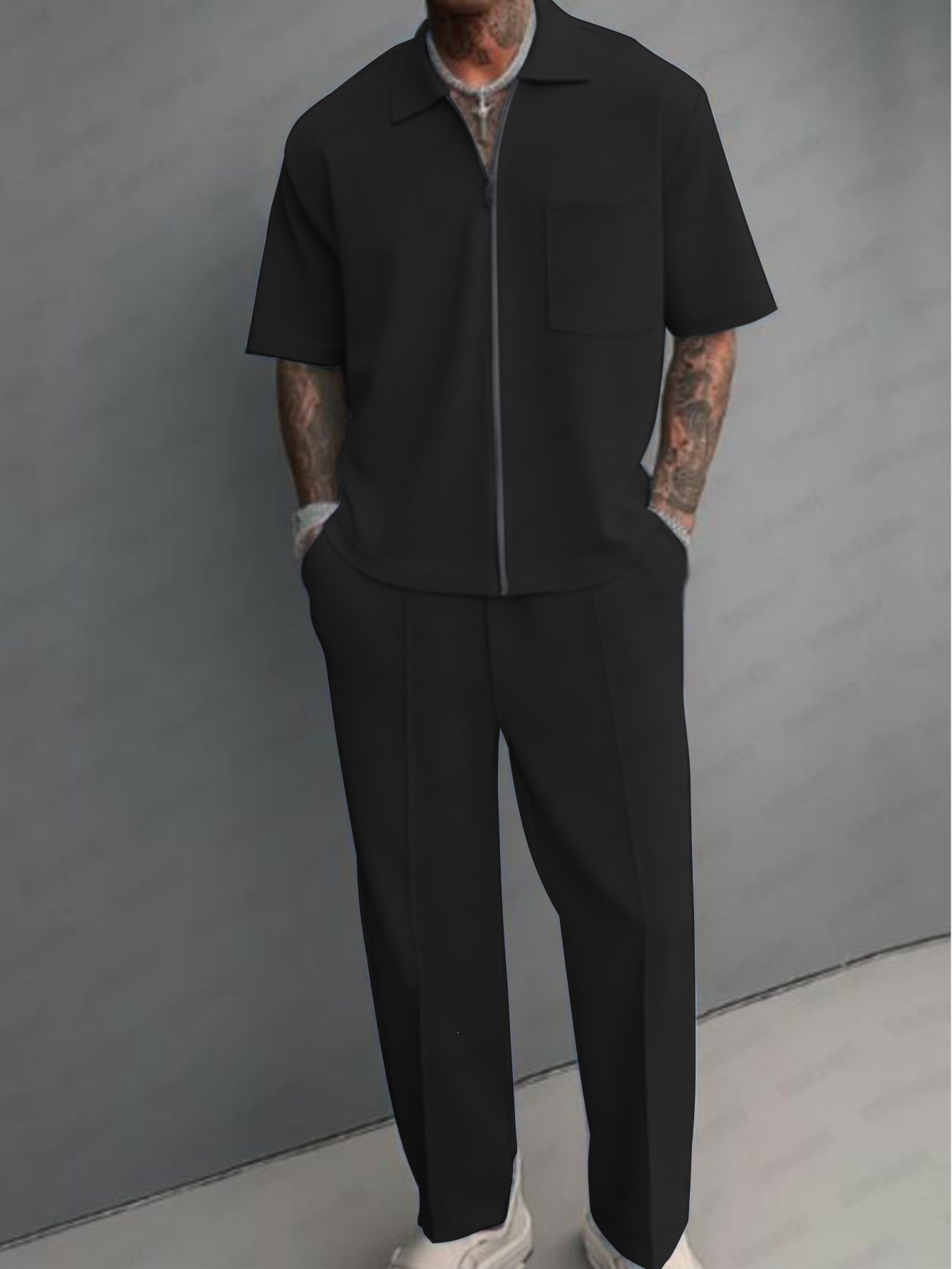 Conjunto de 2 piezas para homb - Streetwear Zipper reseña y precio